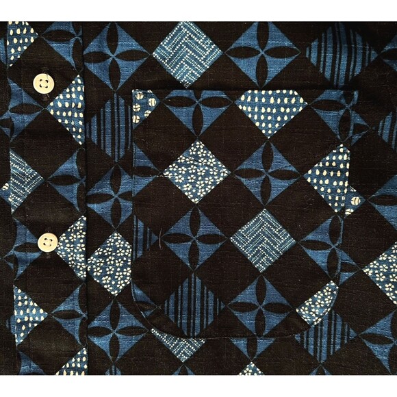 Gitman Bros Vintage Shirt Men's Asian Inspired Check Textured Cotton Small USA - Picture 8 of 13